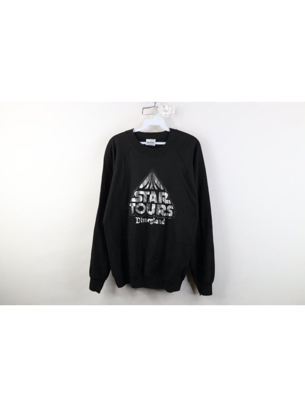 Vintage 80s Disneyland Star Wars Mens Large Spell Out Star Tours Sweatshirt USA